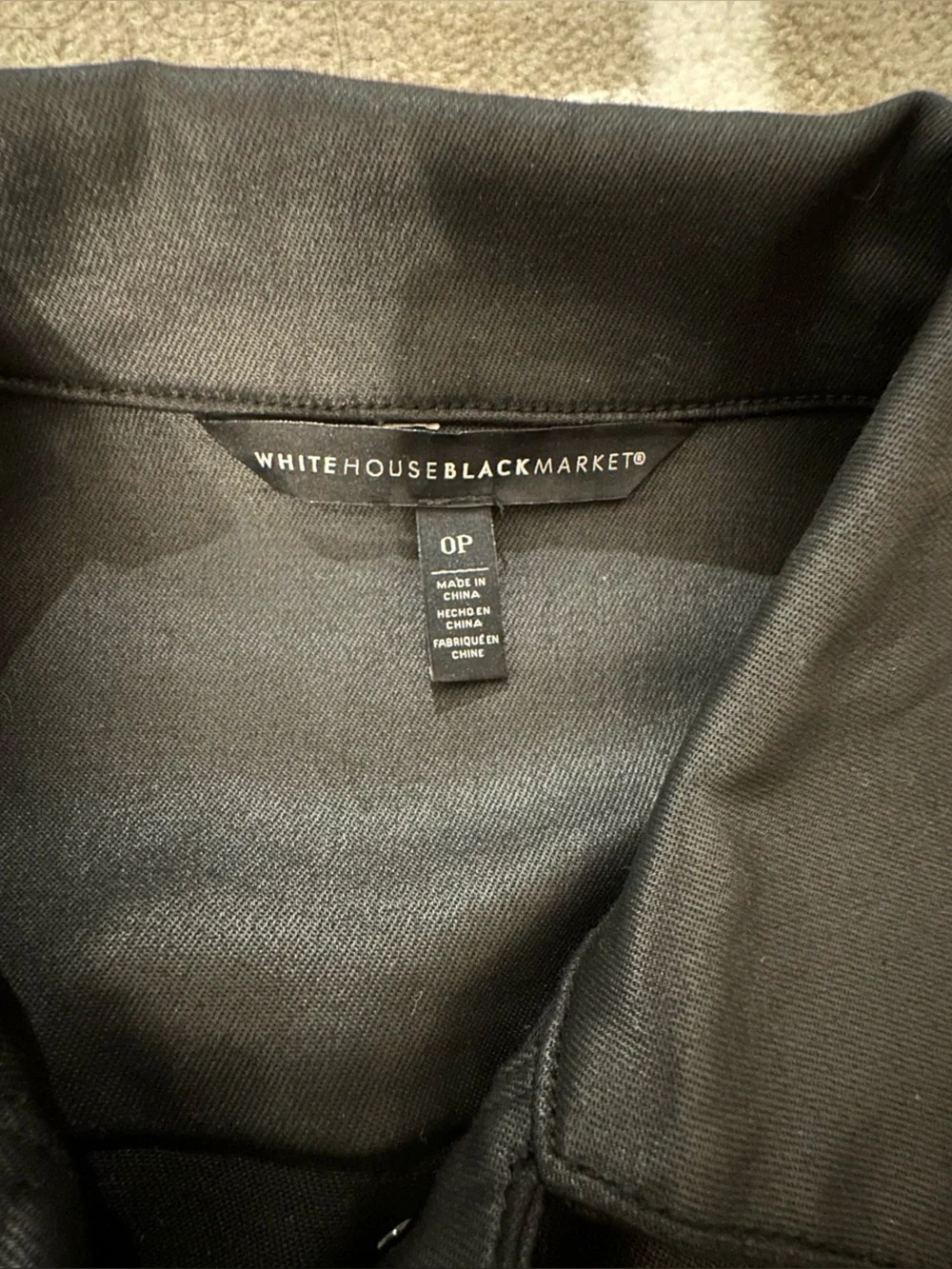 White House Black Market Black Coated Denim Jacket